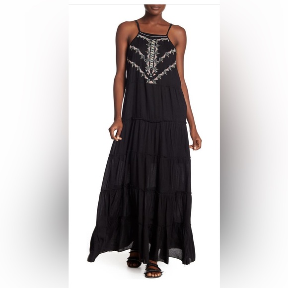 Boho Me Front Ebroidered Maxi Dress - Picture 1 of 8